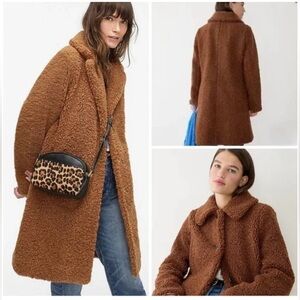 J. Crew Brown Teddy Sherpa Coat